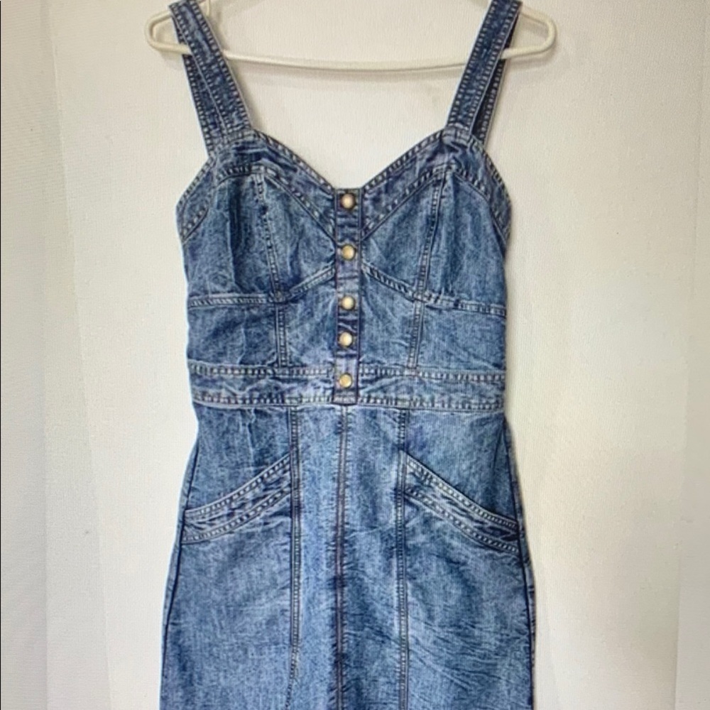 Denim Button-Front Dress
